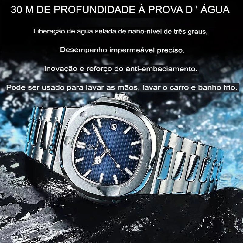 Relógio POEDAGAR de luxo, 30m à prova d´agua