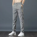 Calça casual masculina, cós semi-elástico