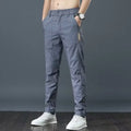 Calça casual masculina, cós semi-elástico
