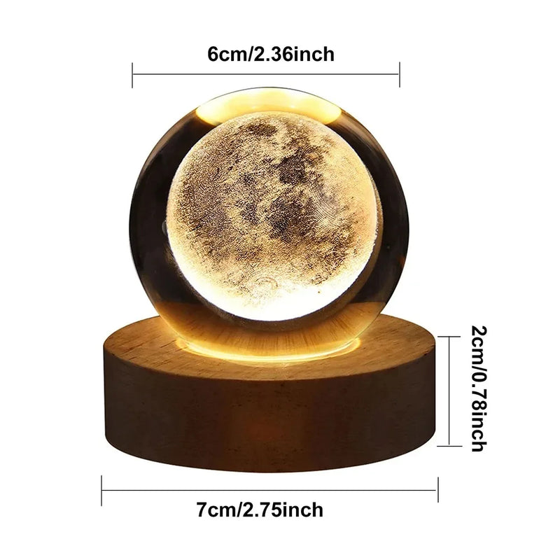 Bola de cristal 3D exclusiva com galáxia e projeções planetárias